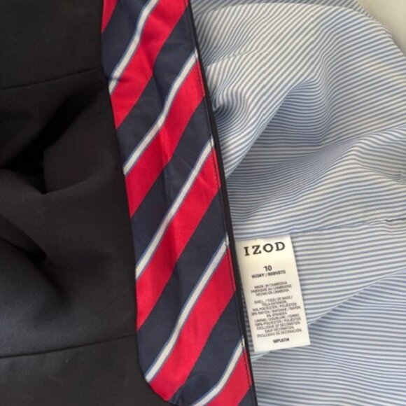 IZOD Boys Navy Blazer 10 Husky Sport Coat Single Breasted Gold Button Classic - Picture 7 of 8